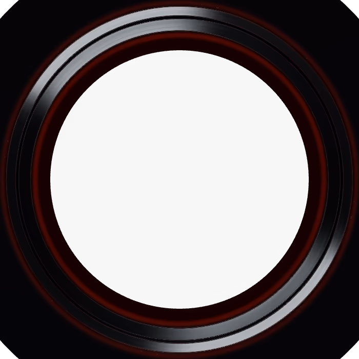 The HAL 9000 optical sensor, a glowing red lens set in a brushed steel housing