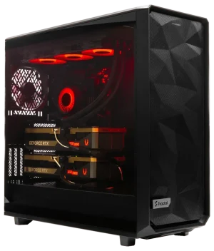 MES2X Dual Graphics Card Liquid Cooled AI Custom Workstation