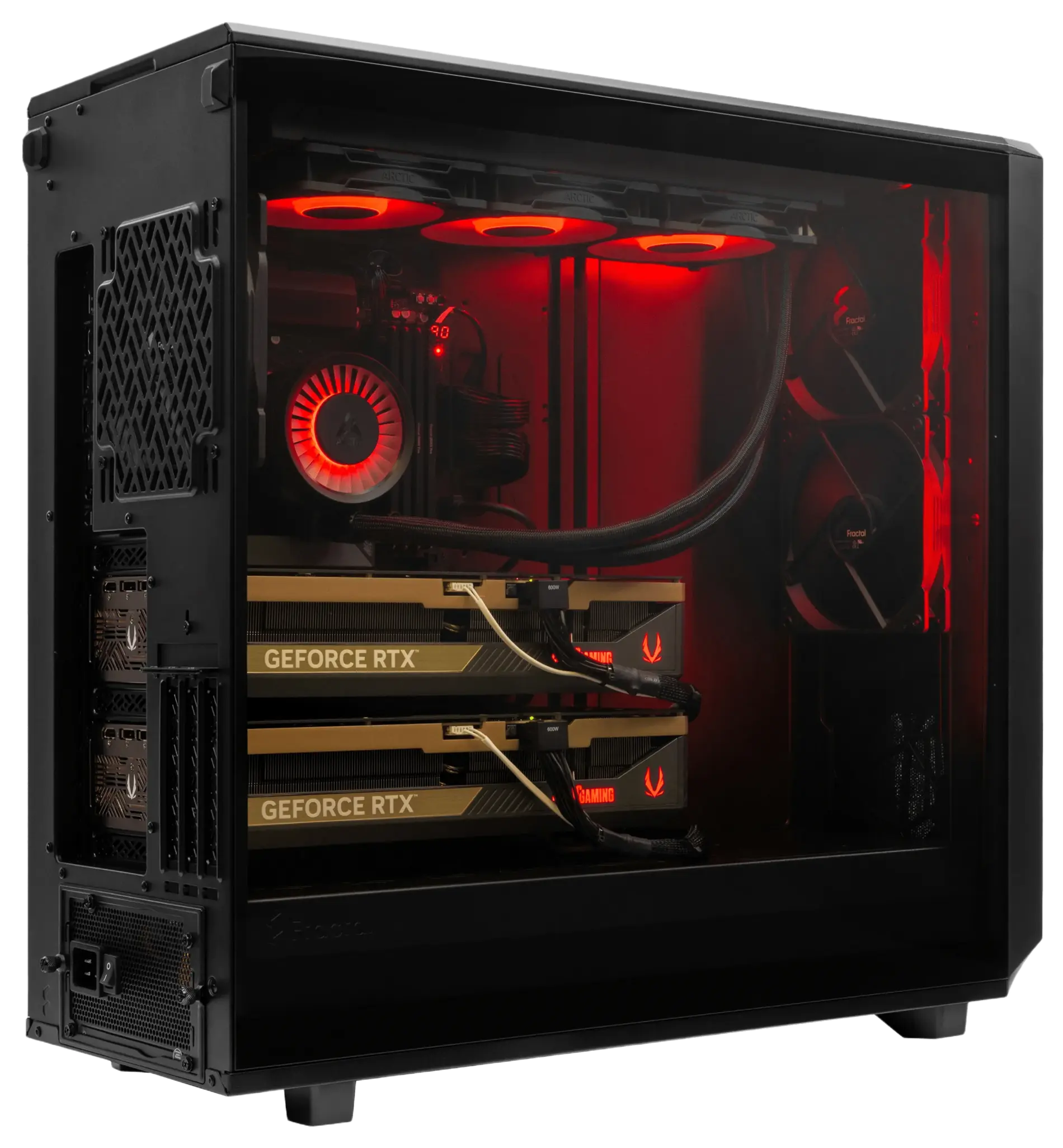 MES2X Dual GeForce RTX 5090 Liquid Cooled AI Workstation – Ryzen 9 9900X 12C 4.4GHz / 4TB NVMe SSD