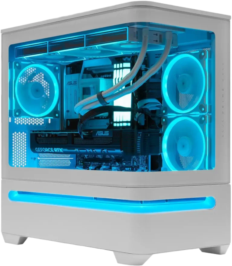 ASUS Prime AP202 White, GeForce RTX 5090 32GB, Ryzen 9 9950X3D Gaming PC