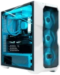 White Cooler Master TD500 Mesh V2 gaming PC case with three front RGB fans and tempered glass side panel