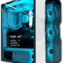 White Cooler Master TD500 custom gaming PC with blue-lit fans and liquid cooler