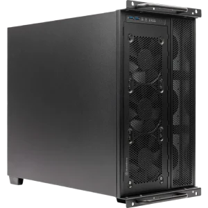 SilverStone RM600 6U rackmount AI workstation chassis, front three-quarter view